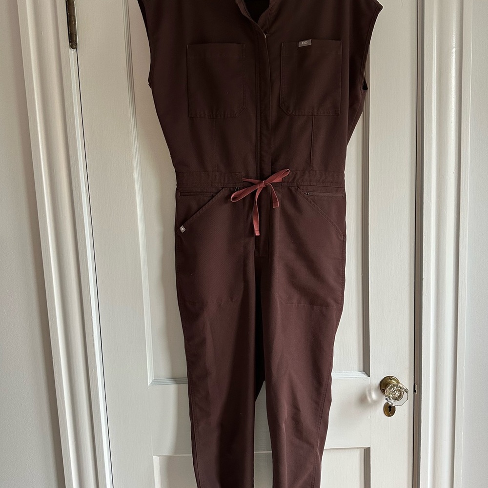 Figs Chocolate Brown Jumpsuit